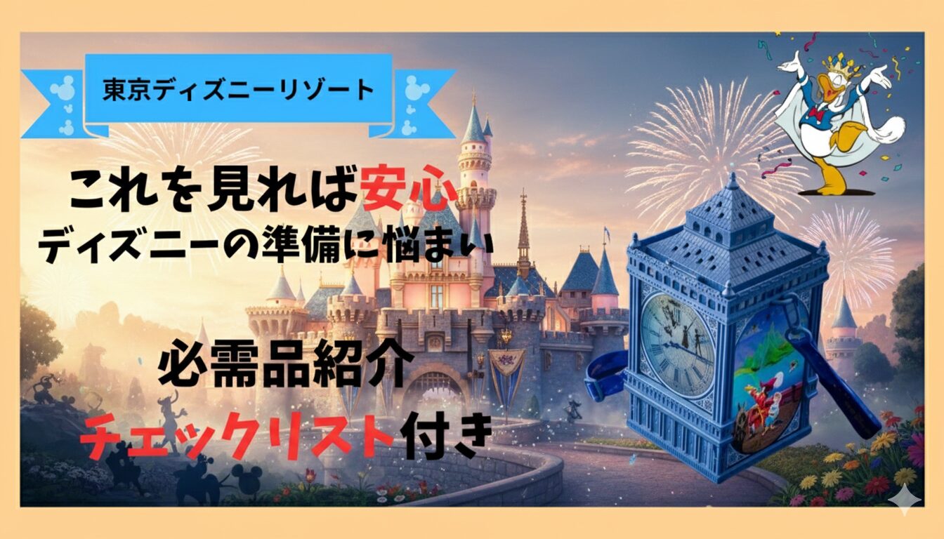 ディズニーの持ち物基本編！最低限の荷物紹介、チェックリストあり♪