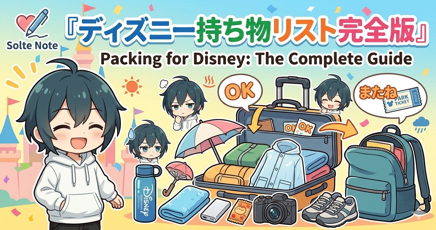 2026年版ディズニーの持ち物基本編！最低限の荷物紹介、チェックリストあり♪