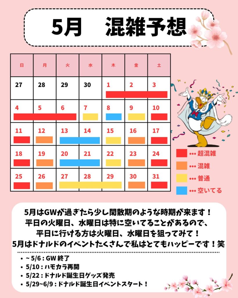 5 月 ディズニー 混雑 予想
