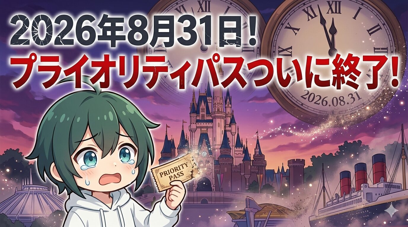 【速報】ディズニー「40周年記念プライオリティパス」2026年8月31日で終了！無料パスがついに幕引き